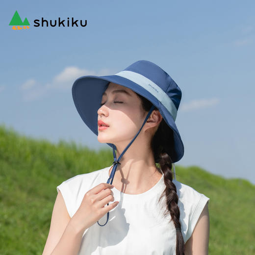 shukiku 糖纸系列 成人防晒帽 深海蓝 均码 商品图1
