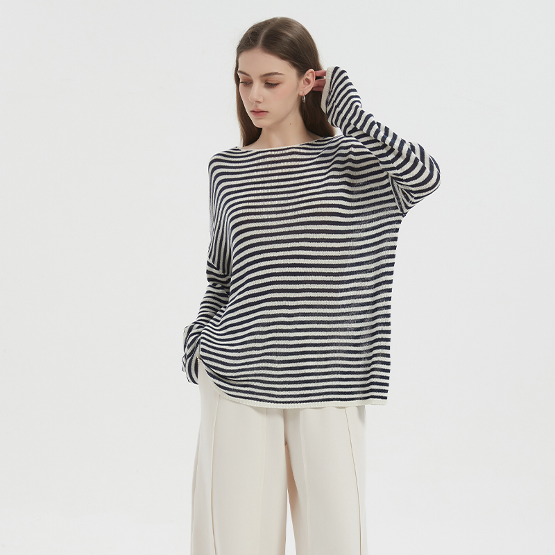 【2件9折】【Petit Bari】(多色)慵懒薄款莱赛尔亚麻长袖针织罩衫