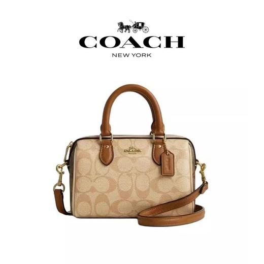  【礼盒礼袋】蔻驰/COACH女包Rowan18迷你波士顿手拎包小包枕头包CH160（尺寸：18*12*10cm）香港直邮 商品图9