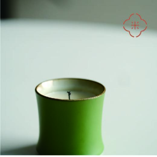 米马杂货 中式香氛  陶瓷绿杯 天然豆蜡香精蜡烛 桂花 昆仑煮雪 梅水煎茶 青竹 栀子花5枚入 商品图2