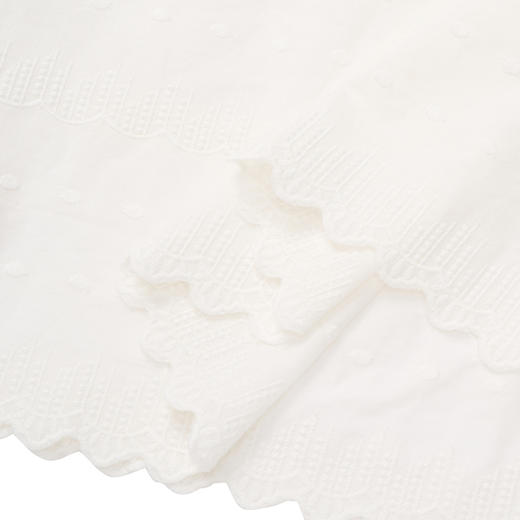 【2件9折】【Petit Bari】精致法式刺绣花边圆领短袖衬衫 商品图4