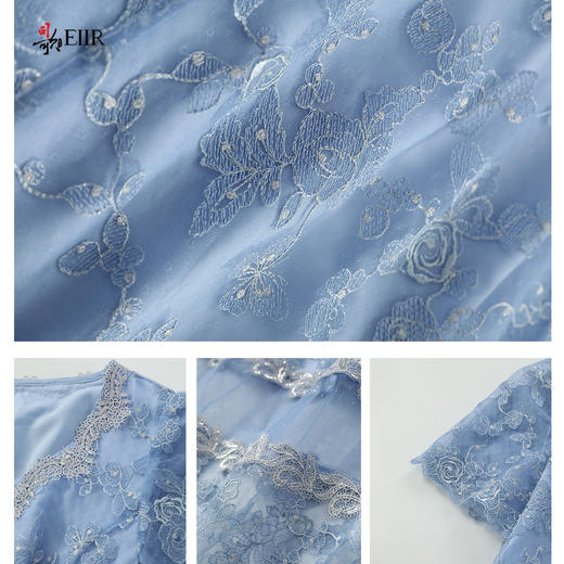 司歌蕾丝刺绣短袖中长裙收腰A911303X 商品图2