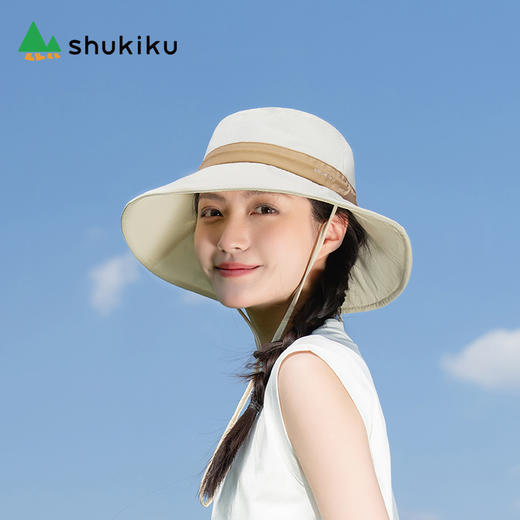 shukiku 糖纸系列 成人防晒帽 米杏色 均码 商品图1