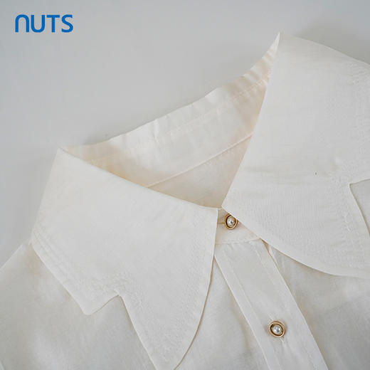 NUTS夏季新品纯色时尚优雅气质设计感百搭短袖衬衫429011358 商品图2