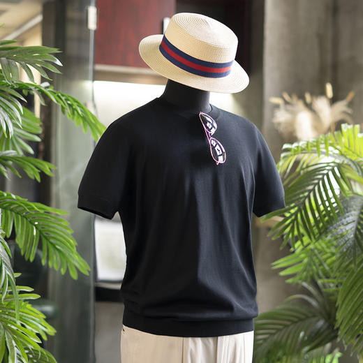 25年新款男士夏日绅士高级 丝棉V领polo/T恤衫 / 亨利衫短袖  三款多色可选 商品图1