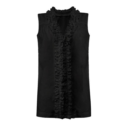 【2件9折】【Petit Bari】(多色)女士设计感木耳边法式小衫无袖衬衫 商品图3