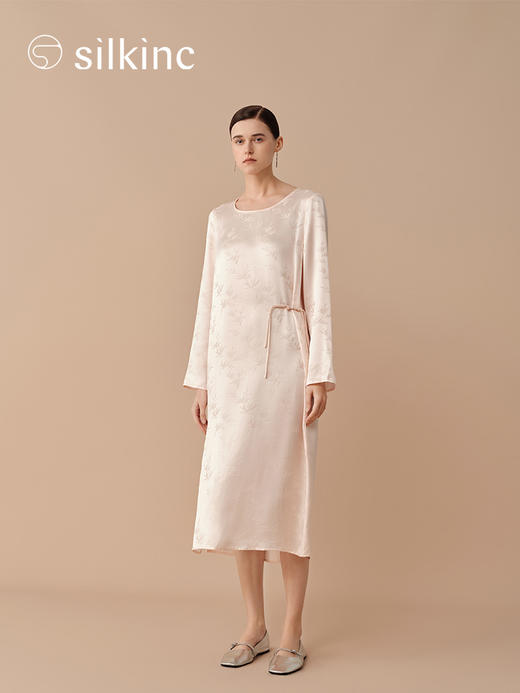 丝所｜24H034A 新中式真丝提花连衣裙［ 粉 ] 商品图10