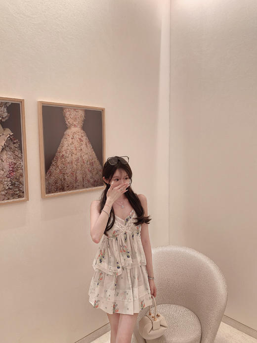 金蘑菇菇 La Marine经典复刻 浪漫蓝铃花/ 透气渡假连衣裙仙女裙 商品图1