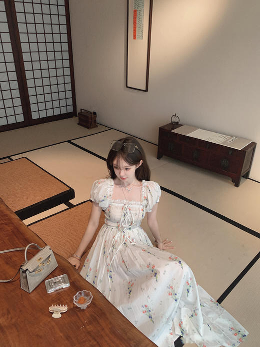 金蘑菇菇 La Marine经典复刻 浪漫蓝铃花/ 透气渡假连衣裙仙女裙 商品图3