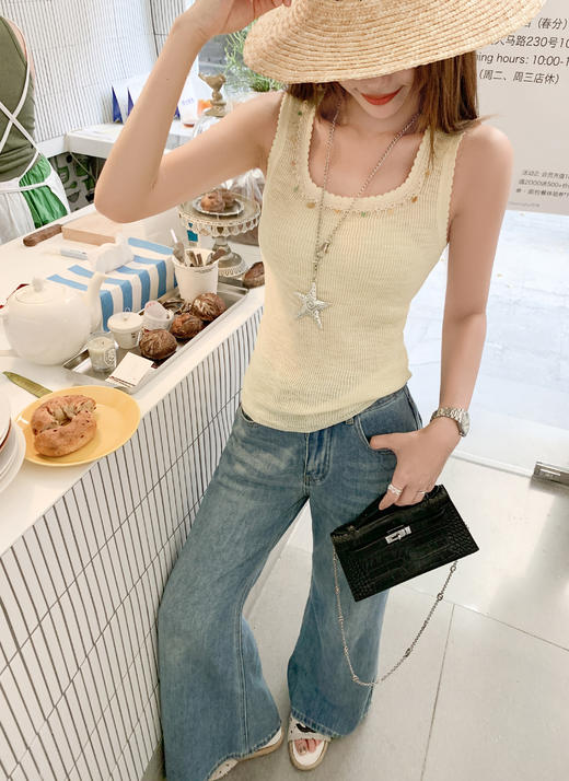 【110元任选2件】最后一波现货！钉珠U领针织背心  商品图3