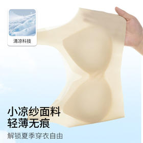 【清凉科技❗️果冻面膜超薄内衣】一片式设计，无痕软支撑，宽肩带美背心固定杯无钢圈软支撑防下垂聚拢文胸罩女夏