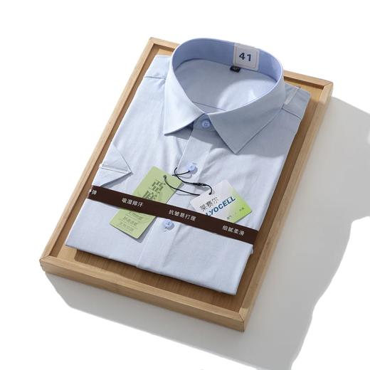 天丝亚麻面料！温莎一字领！男士休闲透气短袖衬衫 商品图2