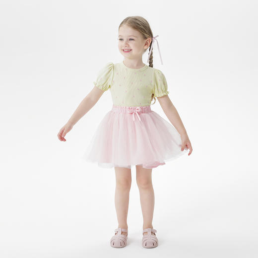 马克珍妮女童梦幻蝴蝶结网纱短裙宝宝半身裙2025年夏装新款550880 商品图2