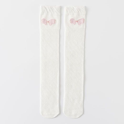 【轻薄网眼，棉质透气！】儿童袜子女童过膝袜 夏季薄款A类棉 网眼透气可爱百搭 防蚊长筒袜子-QQ 商品图5