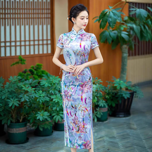 手工缝制送考宴席，日常可穿真丝旗袍 WXG2505 商品图2