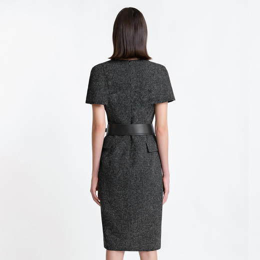 LIZZY 早秋 优雅名媛风V领收腰显瘦斗篷式气质小香风连衣裙7832 商品图2