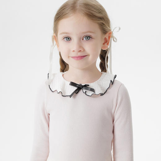 马克珍妮女童软萌娃娃领T恤 宝宝罗纹打底衫2025年春装新款250236 商品图4