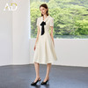 AD高端法式气质连衣裙女2025新款夏季蝴蝶结飘带收腰显瘦中长裙子 商品缩略图3