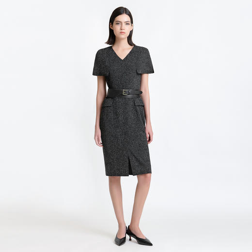 LIZZY 早秋 优雅名媛风V领收腰显瘦斗篷式气质小香风连衣裙7832 商品图1