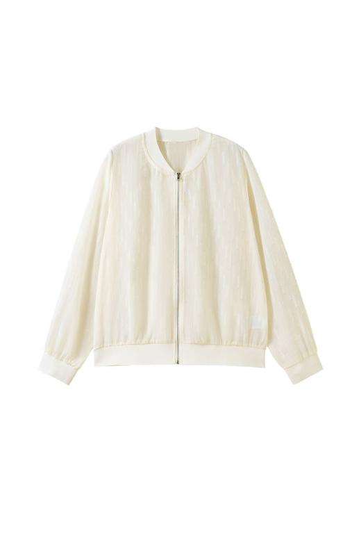 品牌工厂余单定制提花防晒面料银线棒球夹克薄罩衫 商品图7