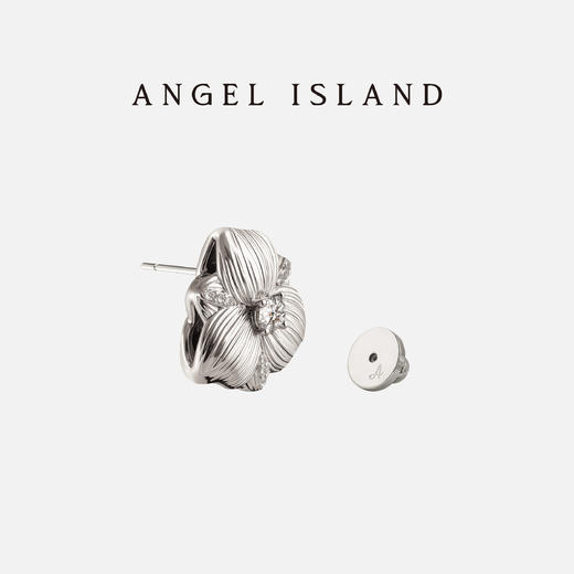 ANGEL ISLAND「芳华」木槿白金花朵耳钉气质耳夹 商品图5