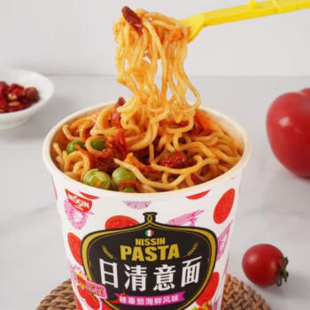 日清意面杯 辣番茄海鲜风味71G*12整箱装 杯面拌面速食面方便面 /粮油调味 /方便食品 /方便面 商品图0