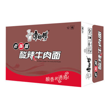 康师傅方便面 经典老陈醋酸辣牛肉面 122g*12桶 泡面桶装 整箱 /粮油调味 /方便食品 /方便面 商品图2