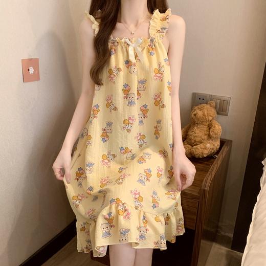 【带胸垫睡裙】女夏季薄款无袖日系可爱甜美少女吊带中长连体裙家居服。ry 商品图13