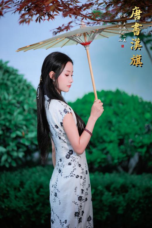 【望 舒】素雅浅灰色短袖旗袍墨花印染优雅温婉国风新中式 商品图7