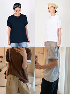 517-8 跑量特 45R 植物染 竹节棉 日杂风 清爽休闲 背后口袋 宽松短袖T恤