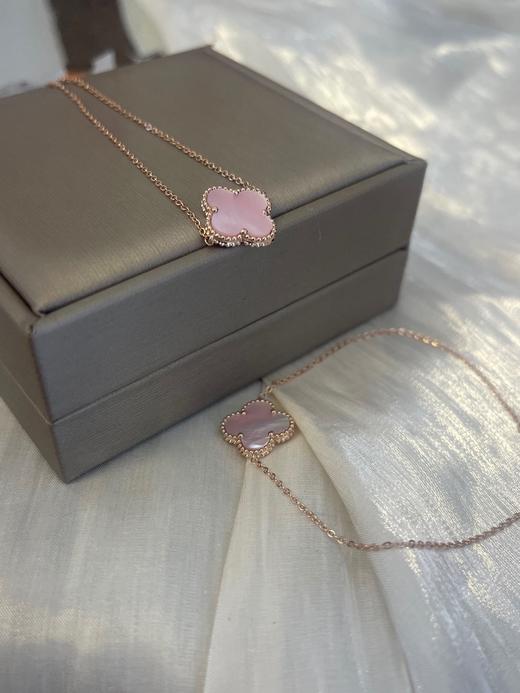 天然姆贝粉招财四叶草14K镀金手链 商品图5