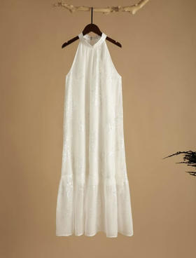 烟雨朦胧.珠片刺绣连衣裙