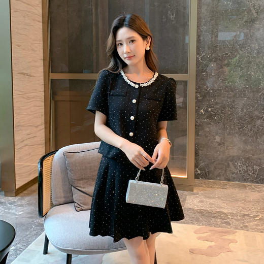 奢姿大码女装2025夏季新款胖妹妹小香风外套半身裙轻奢休闲套装9952990436 商品图4