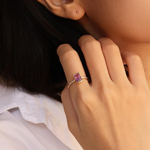 【高级珠宝】绮梦系列 | 星焰织金紫色戒指 商品图2