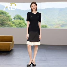 AD黑色连衣裙女2025新款夏季小香风气质名媛高级感小众不撞款短裙