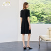AD高端轻奢黑色连衣裙女2025新款夏季通勤气质收腰显瘦短袖裙子 商品缩略图4