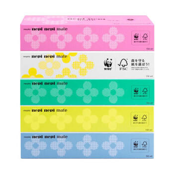 妮飘（Nepia）抽纸大花盒装抽纸巾2层150抽*5盒日本原装进口抽取式盒装餐巾纸 /家庭清洁/纸品 /清洁纸品 /抽纸 商品图5