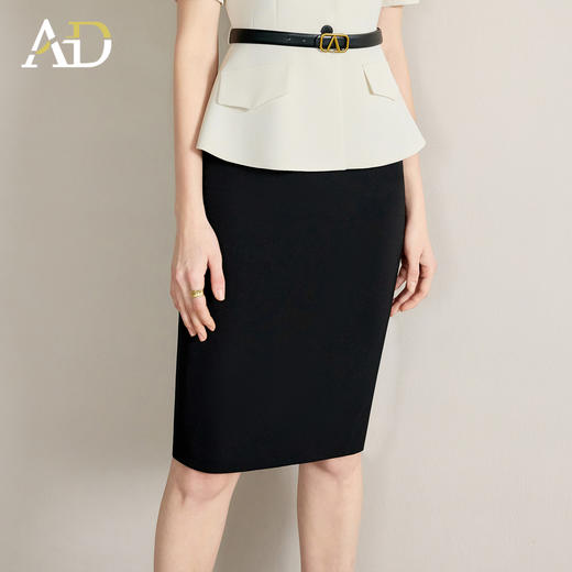 AD高端黑色职业半身裙女2025新款夏季时尚气质通勤包臀裙一步裙子 商品图1