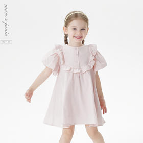 马克珍妮女童花边领泡泡袖连衣裙 宝宝裙子2025年夏装新款550882