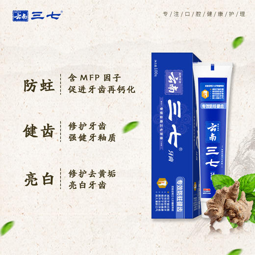 云南三七 专效防蛀健齿牙膏100*3只 商品图3