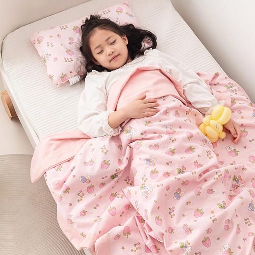 【婴幼童可用】 7A抗菌全棉双层纱夏被 纯棉纱布盖毯 商品图0