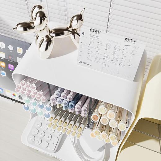 斜插式笔筒学生写字台书桌文具收纳盒大容量办公室桌面杂物置物架 商品图3