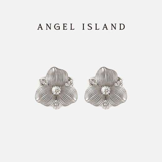 ANGEL ISLAND「芳华」木槿白金花朵耳钉气质耳夹 商品图2
