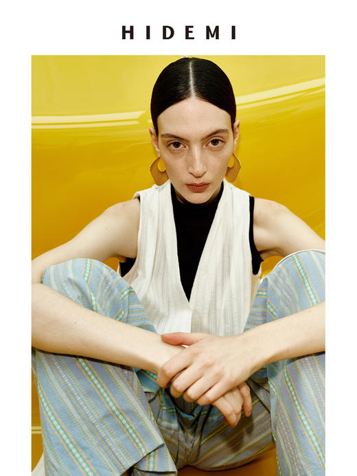 HIDEMI 极简设计感几何流线感菱形镀银百搭大耳环 金色/银色 商品图9