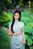 【绿 萍】浅青色短袖修身旗袍精致暗纹提花优雅日常 商品缩略图2