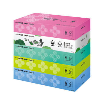 妮飘（Nepia）抽纸大花盒装抽纸巾2层150抽*5盒日本原装进口抽取式盒装餐巾纸 /家庭清洁/纸品 /清洁纸品 /抽纸 商品图6