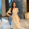 奢姿大码女装2025夏季减龄粗花V领连衣裙胖妹妹时尚小香风裙子9952869762 商品缩略图1