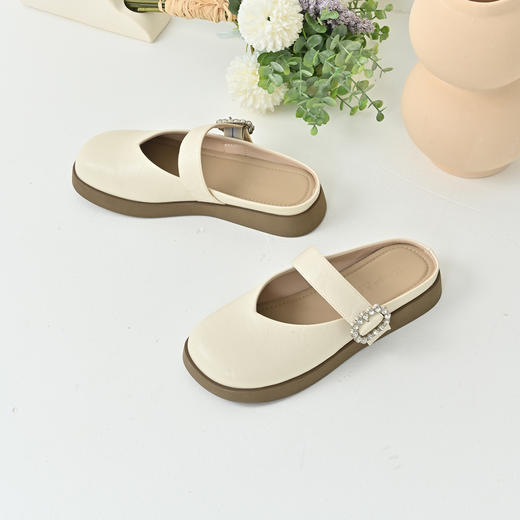 经典鲨2025夏季新品百搭圆头一脚蹬室内外懒人包头凉拖鞋女KW359-529021 商品图3