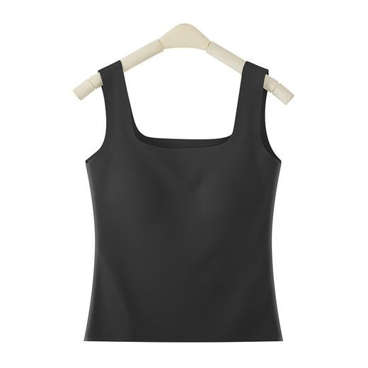 【夏新款宽肩背心】冰丝无痕可拆卸乳胶杯垫 长款加大码内衣打底外穿  商品图7