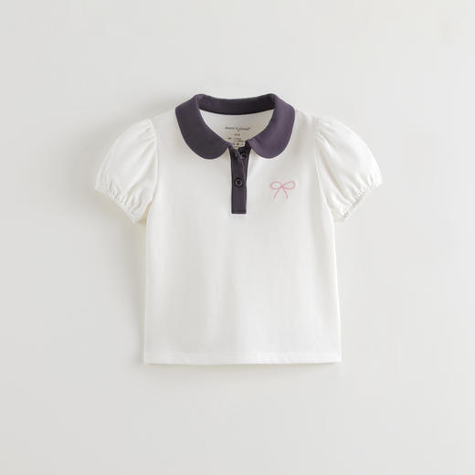 【凉感快干】马克珍妮女童甜美泡泡袖polo短袖T恤夏装新款550788 商品图2